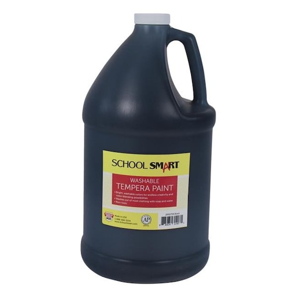 School Smart 2002759 1 gal Washable Tempera Paint; Black